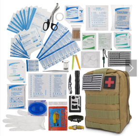 Green Survival First Aid Kit of 255 Supplies Pcs 1000D Nylon Emergency Survival Kit