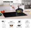 VEVOR Built in Electric Stove Top, 30.3 x 20.5 inch 5 Burners, 240V Glass Radiant Cooktop with Sensor Touch Control, Timer & Child Lock Included, 9 Po