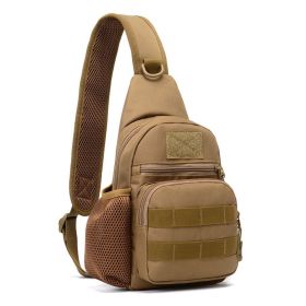 Military Tactical Shoulder Bag; Trekking Chest Sling Bag; Nylon Backpack For Hiking Outdoor Hunting Camping Fishing (material: Nylon, Color: Khaki)